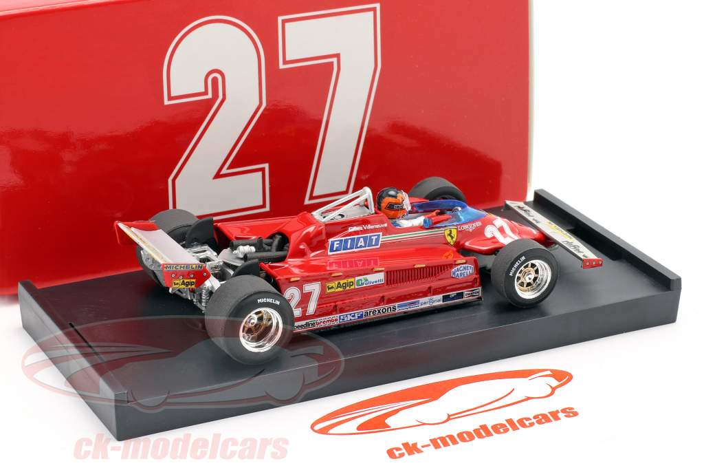 Gilles Villeneuve Ferrari 126CK #27 italiano GP Fórmula 1 1981 1:43 Brumm