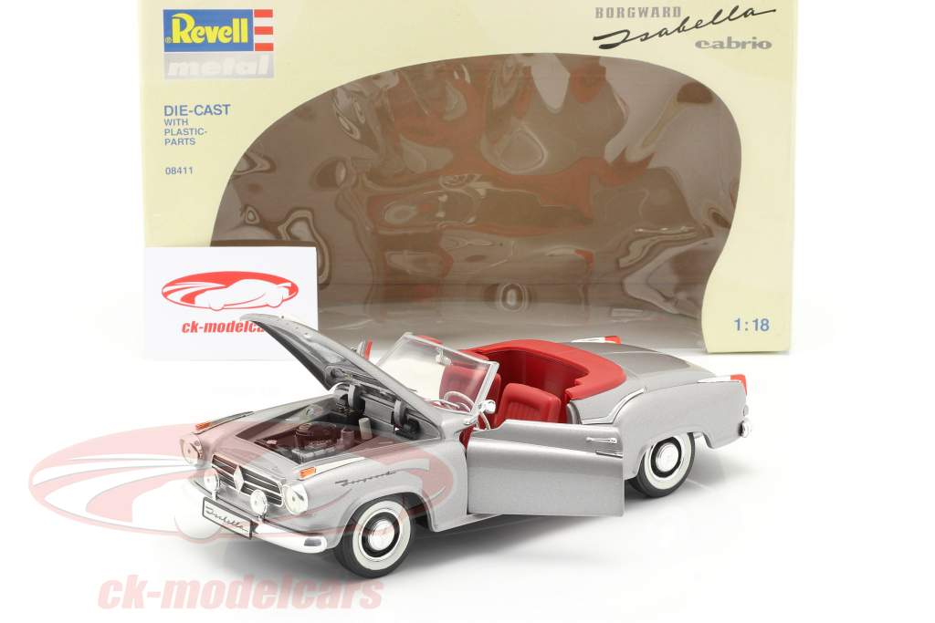 Borgward Isabella Cabriolet argento / rosso 1:18 Revell