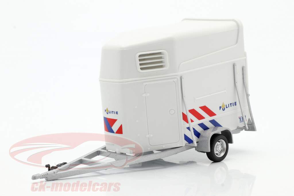 Pferde-Anhänger Polizei Niederlande weiß 1:43 Cararama