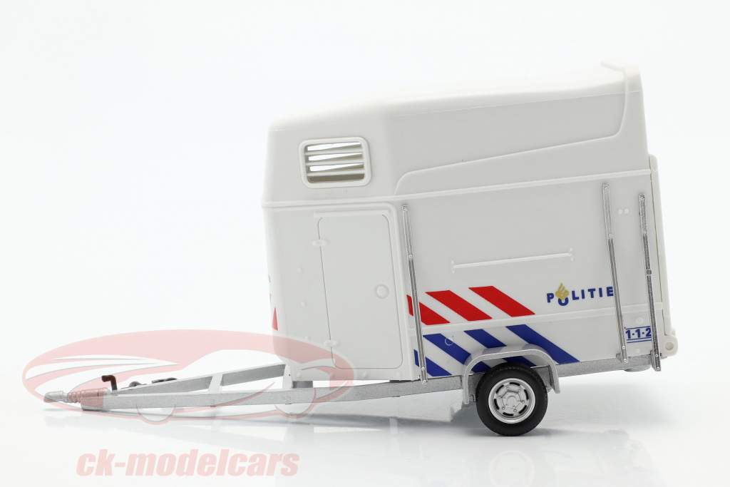 Pferde-Anhänger Polizei Niederlande weiß 1:43 Cararama
