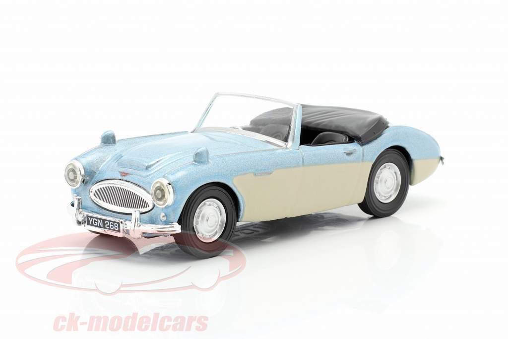 Austin Healey Convertible Open Top lumière bleu métallique / crème blanc 1:43 Cararama