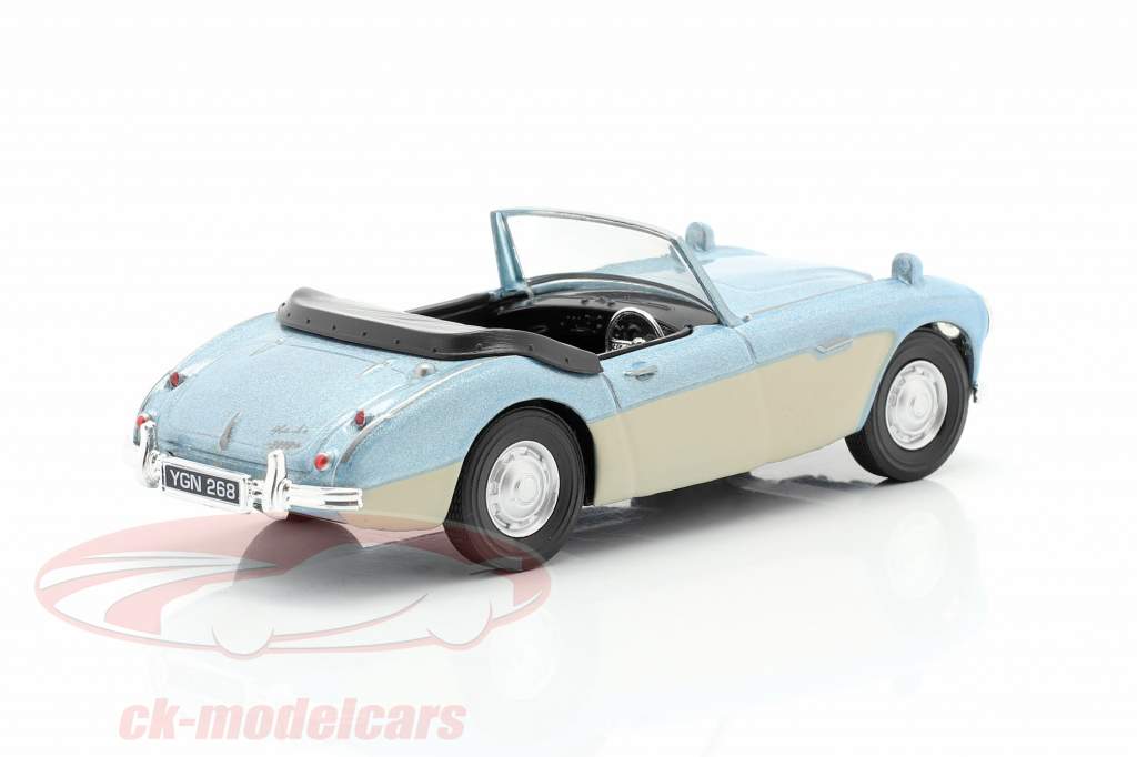 Austin Healey Convertible Open Top lumière bleu métallique / crème blanc 1:43 Cararama