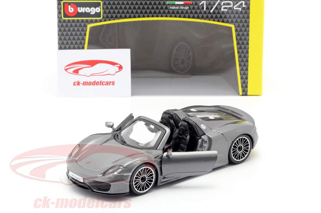 Porsche 918 Spyder grigio argento 1:24 Bburago