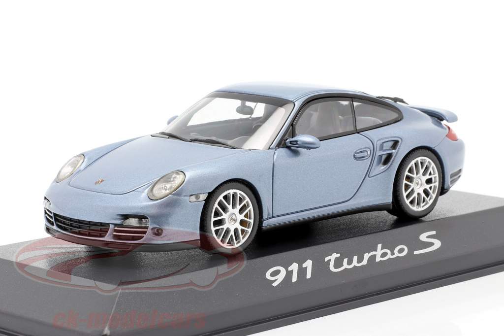 ポルシェ911ターボSアイスブルー/ブルー1時43ミニチャンプス