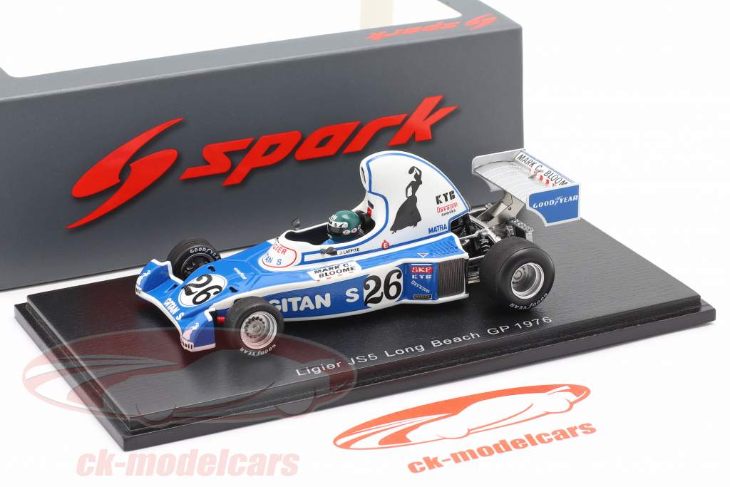 Jacques Laffite Ligier JS5 #26 4th Long Beach GP Formel 1 1976 1:43 Spark