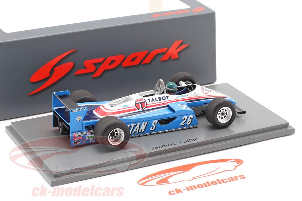 Jacques Laffite Ligier JS19 #26 Monaco GP formule 1 1982 1:43 Spark