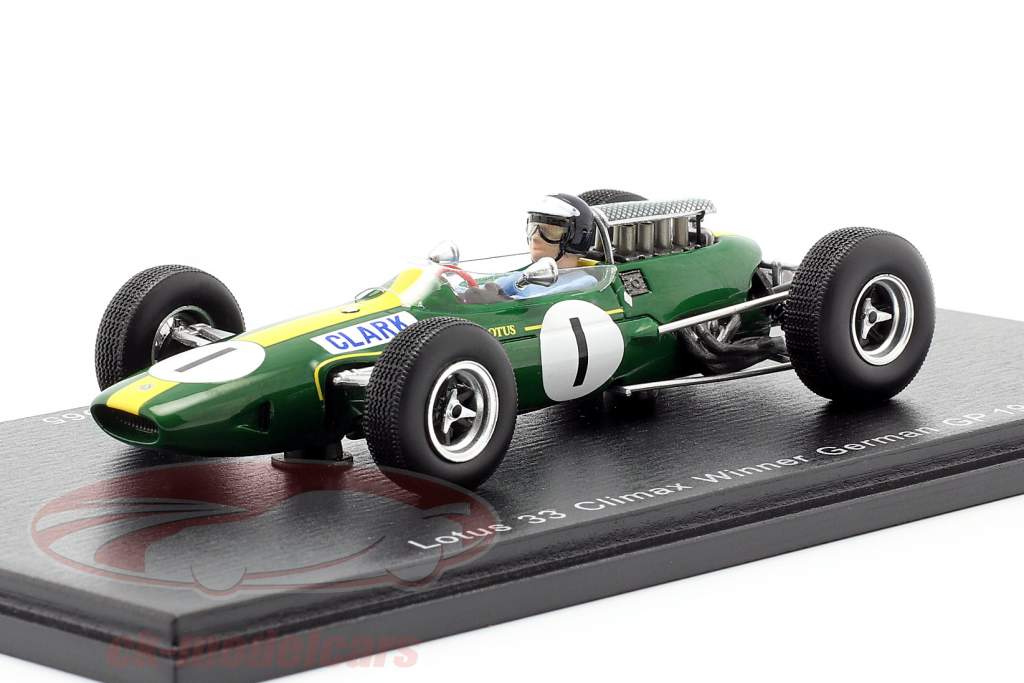 Jim Clark Lotus 33 #1 Sieger Deutschland GP Weltmeister F1 1965 1:43 Spark