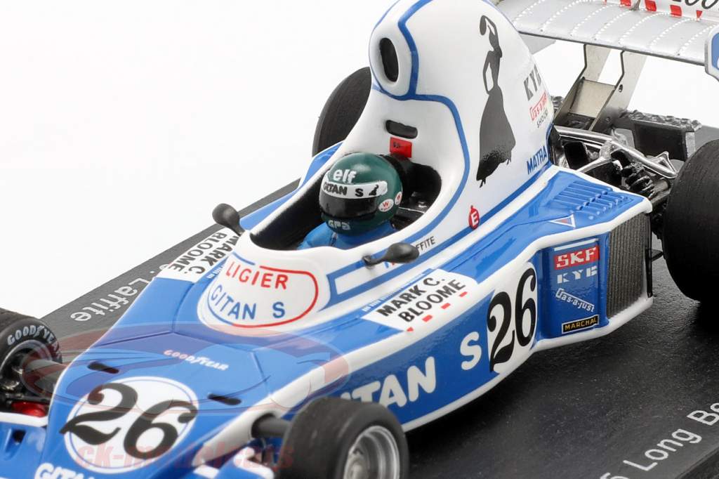 Jacques Laffite Ligier JS5 #26 4th Long Beach GP Formel 1 1976 1:43 Spark