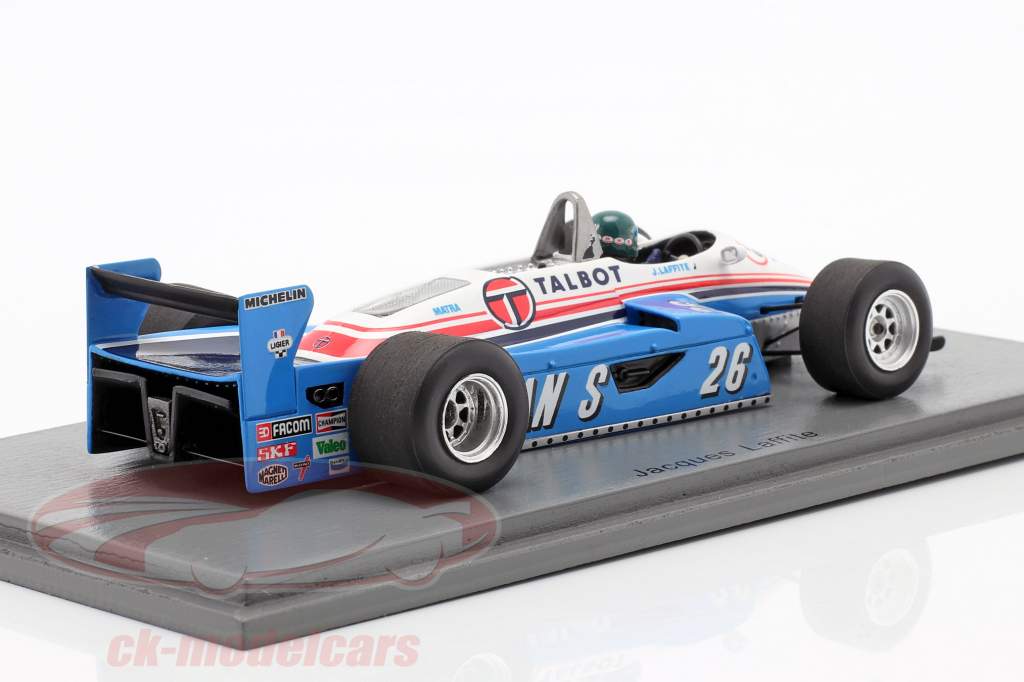 Jacques Laffite Ligier JS19 #26 Monaco GP formule 1 1982 1:43 Spark