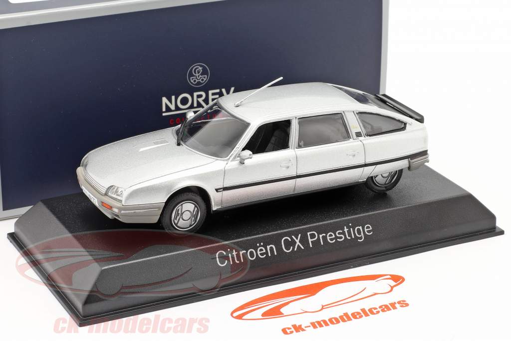 Citroen CX Turbo 2 Prestige Byggeår 1986 sølv metallisk 1:43 Norev