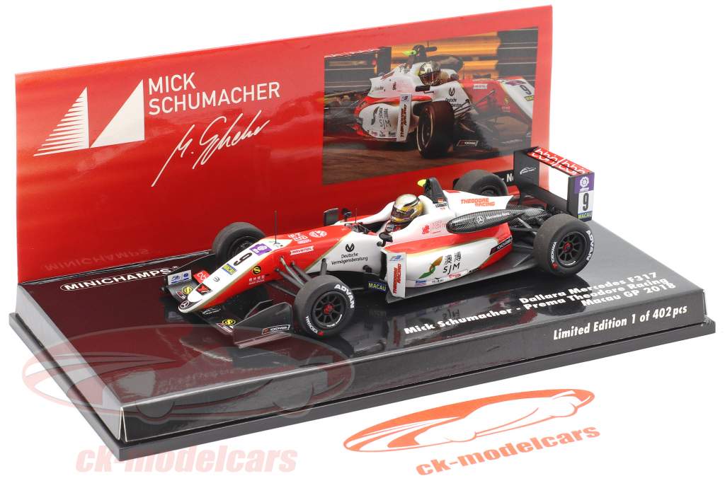 Mick Schumacher Dallara F317 #9 5th Macau GP 2018 1:43 Minichamps