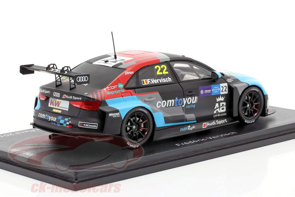 Audi RS 3 LMS #22 Winnaar Race 2 WTCR Macau Guia Race 2018 Frederic Vervisch 1:43 Spark