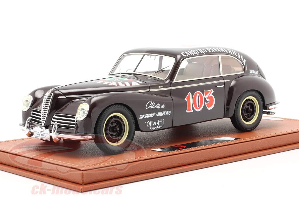 Alfa Romeo 6C 2500 Freccia D'oro #103 Carrera Panamericana 1950 Med Udstillingsvindue 1:18 BBR