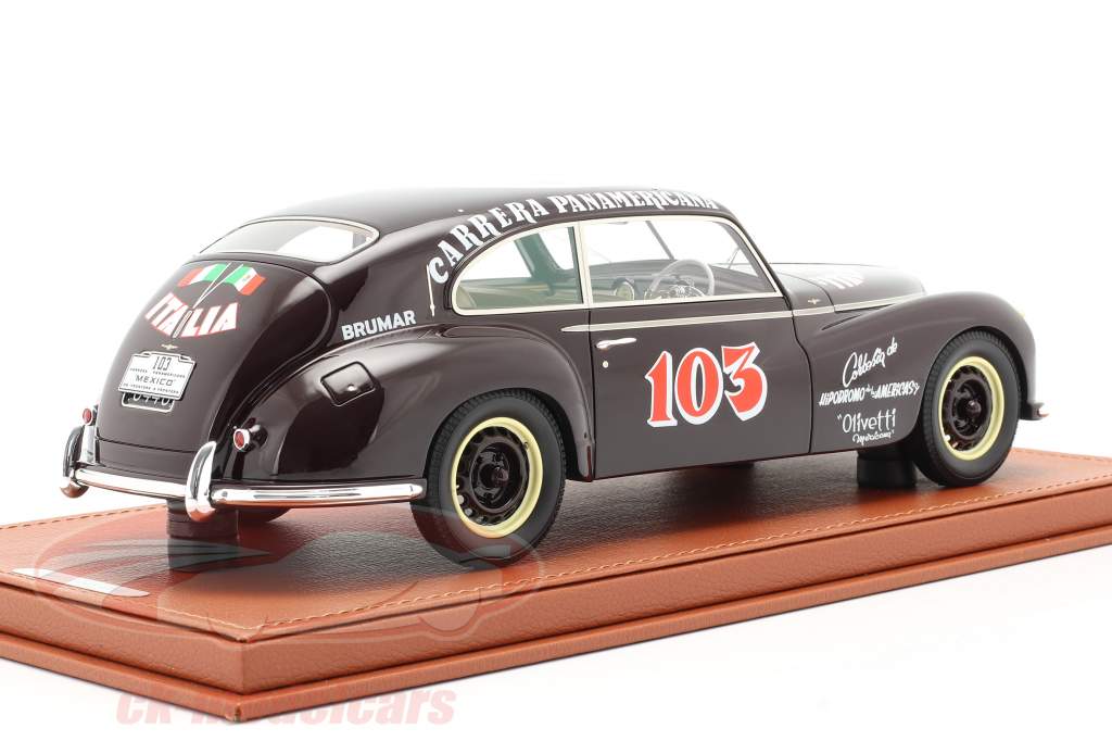 Alfa Romeo 6C 2500 Freccia D'oro #103 Carrera Panamericana 1950 Med Udstillingsvindue 1:18 BBR