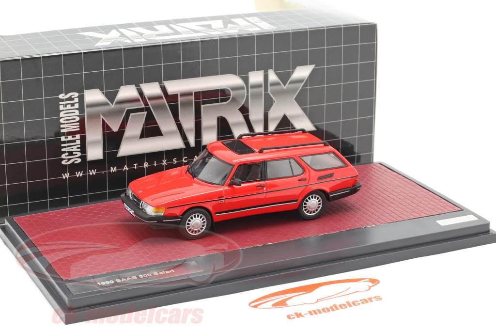 Saab 900 Safari Byggeår 1990 rød 1:43 Matrix