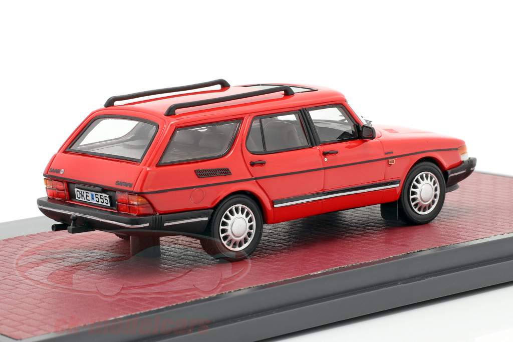 Saab 900 Safari Byggeår 1990 rød 1:43 Matrix