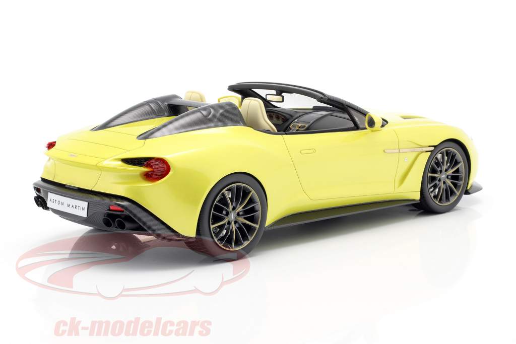 Aston Martin Vanquish Zagato Speedster 2017 cosmopolitan Jaune 1:18 TrueScale