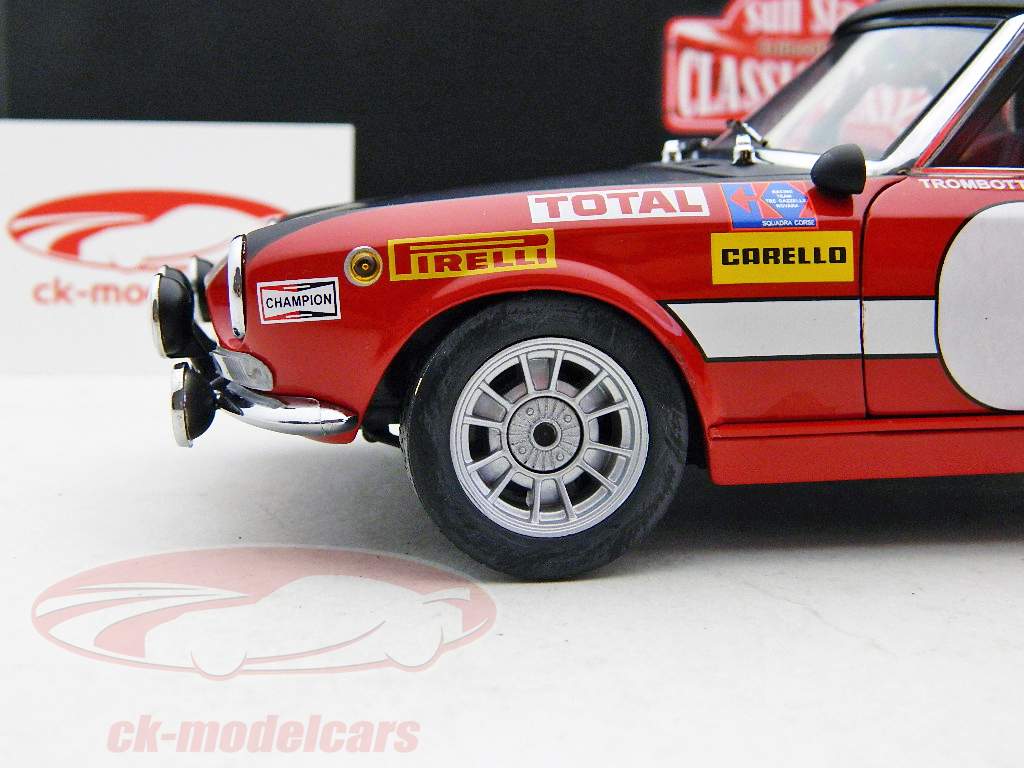 Fiat 124 Abarth #9 Trombotto Winnaar Rallye dell' Isola d'Elba 1971 1:18 SunStar
