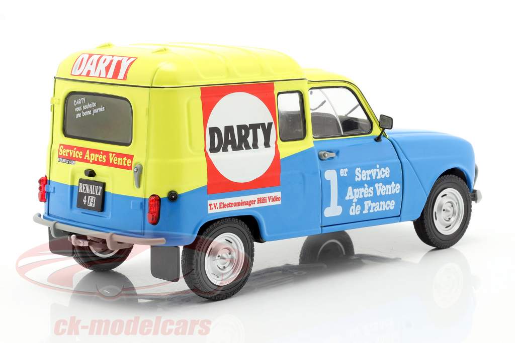 Renault 4 F4 Darty Año de construcción 1988 azul / amarillo 1:18 Solido