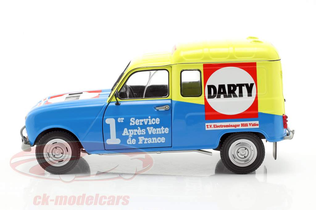 Renault 4 F4 Darty Ano de construção 1988 azul / amarelo 1:18 Solido