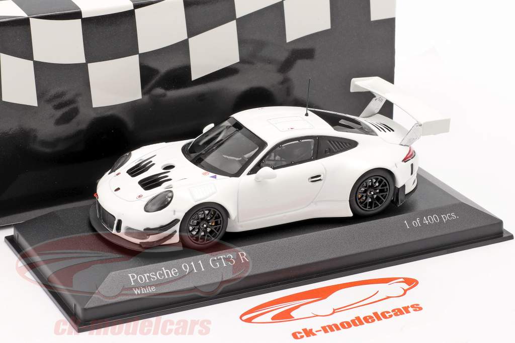 Porsche 911 (991) GT3 R Plain Body Version 2018 hvid 1:43 Minichamps