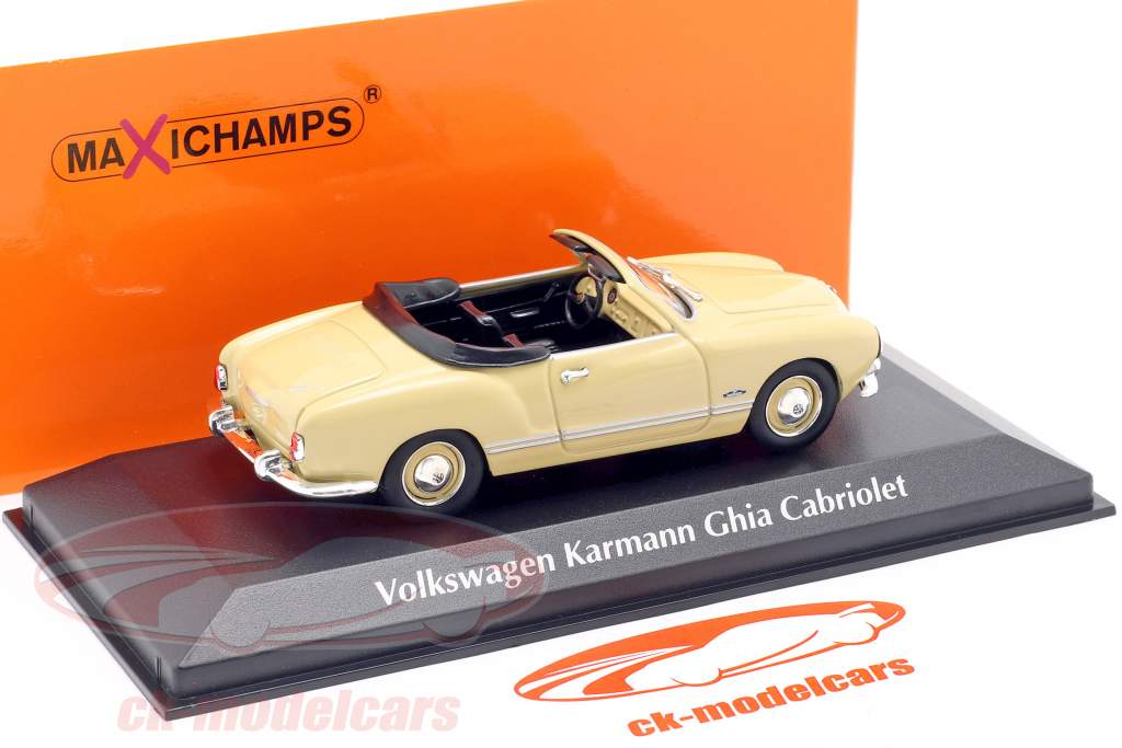 Volkswagen VW Karmann Ghia Cabriolet 1955 cream-beige 1:43 Minichamps