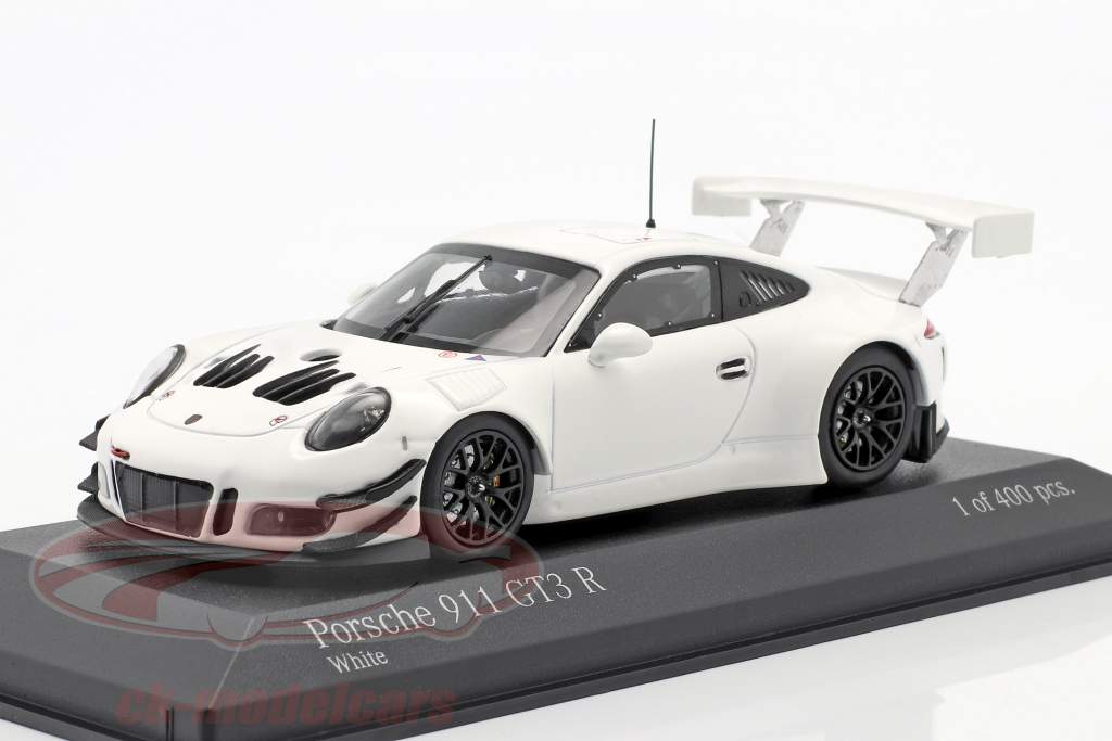Porsche 911 (991) GT3 R Plain Body Version 2018 hvid 1:43 Minichamps