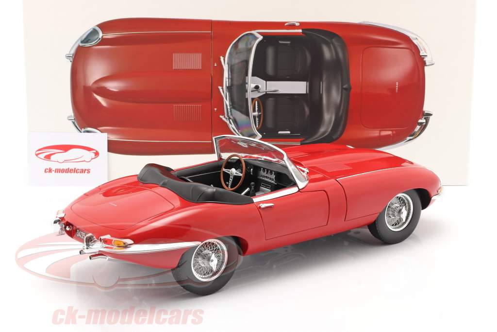 Jaguar E-Type Cabriolet Byggeår 1962 rød 1:12 Norev
