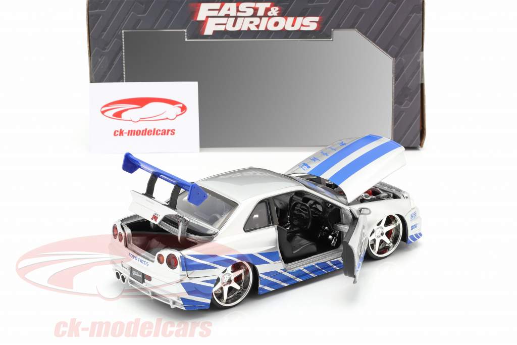 Brian's Nissan Skyline GT-R (R34) Filme 2 Fast 2 Furious 2003 1:24 Jada Toys