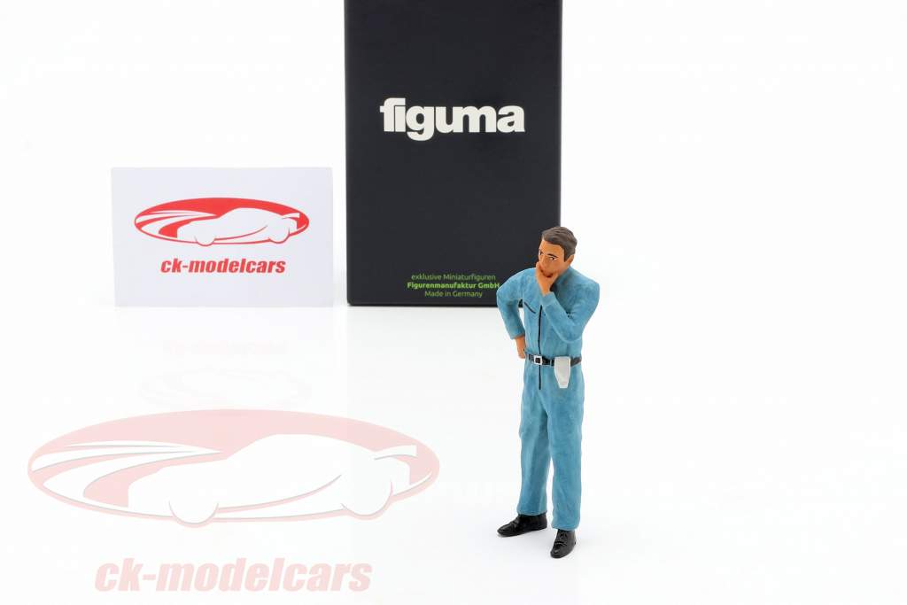 mecânico com azul macacão pensativo figura 1:18 FigurenManufaktur