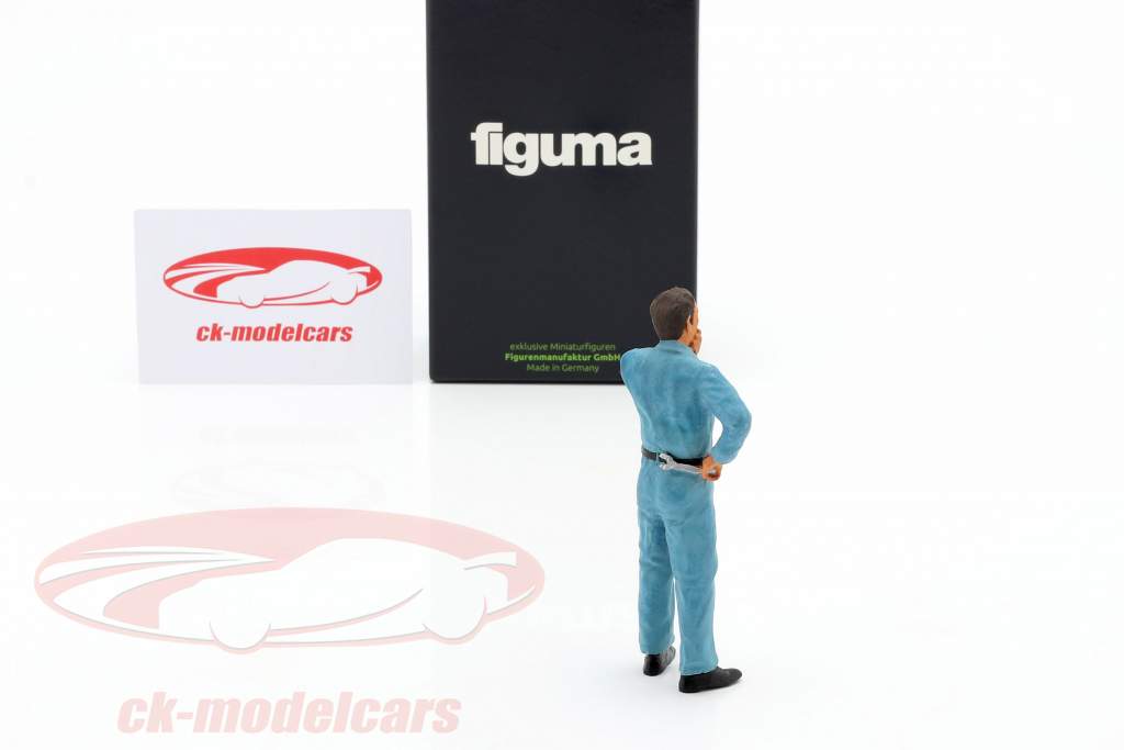 mecânico com azul macacão pensativo figura 1:18 FigurenManufaktur