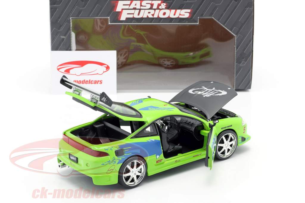 Brian's Mitsubishi Eclipse The Fast and the Furious 2001 グリーン 1:24 Jada Toys