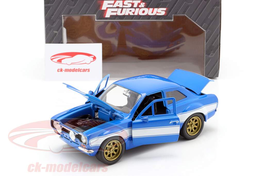 Brian's Ford Escort RS2000 MKI Fast & Furious 6 2013 blau / weiß 1:24 Jada Toys