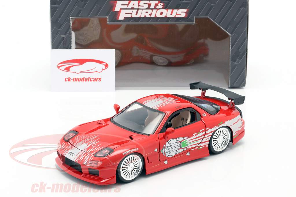 Dom's Mazda RX-7 Fast and Furious rød 1:24 Jada Toys