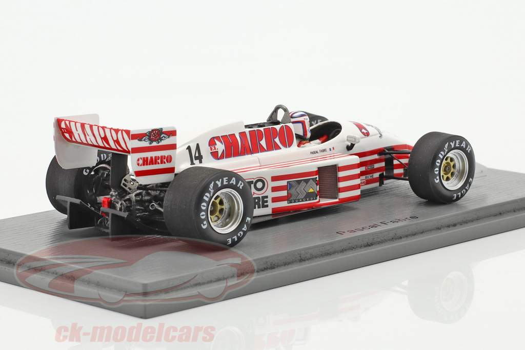 Pascal Fabre AGS JH22 #14 britânico GP Fórmula 1 1987 1:43 Spark