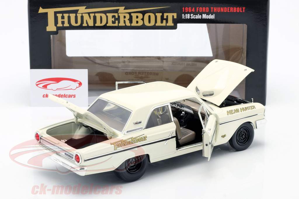 Ford Thunderbolt Hemi Hunter 1964 пломбир белый / золото 1:18 GMP