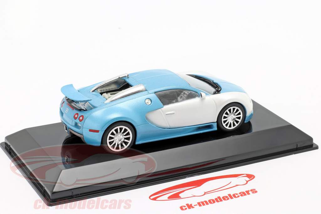 Bugatti Veyron 16.4 Année de construction 2005 blanc mat / Bleu clair 1:43 Altaya