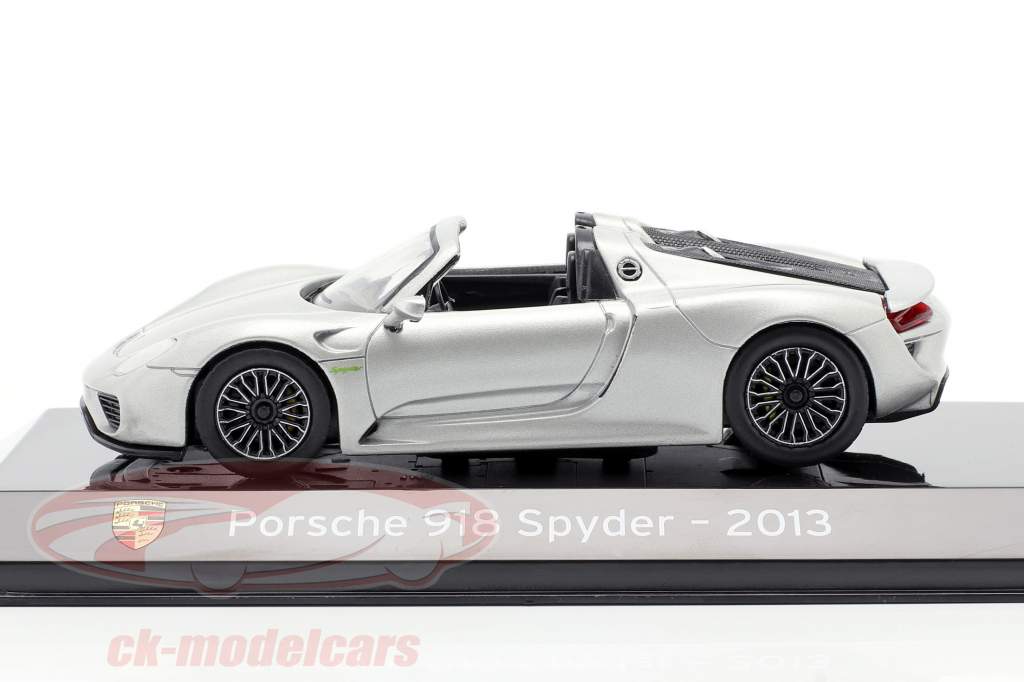 Porsche 918 Spyder Baujahr 2013 liquid silber 1:43 Altaya