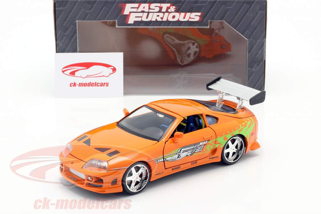 Brian's Toyota Supra Movie Fast & Furious 7 (2015) orange 1:24 Jada Toys