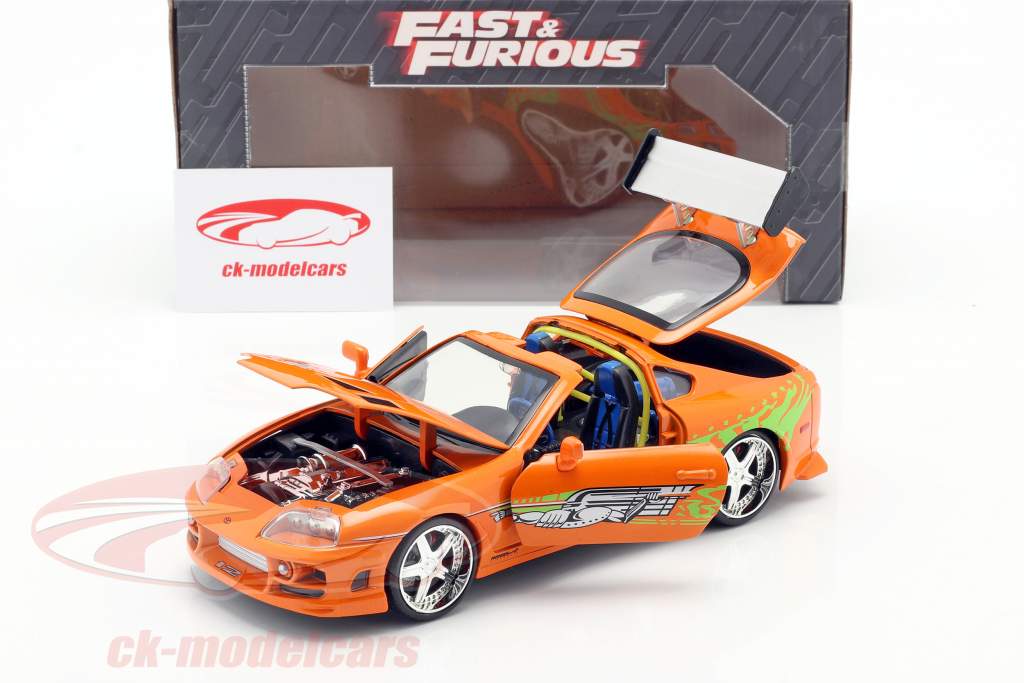 Brian's Toyota Supra Movie Fast & Furious 7 (2015) orange 1:24 Jada Toys