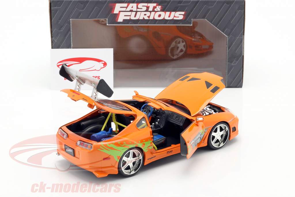 Brian's Toyota Supra Movie Fast & Furious 7 (2015) orange 1:24 Jada Toys
