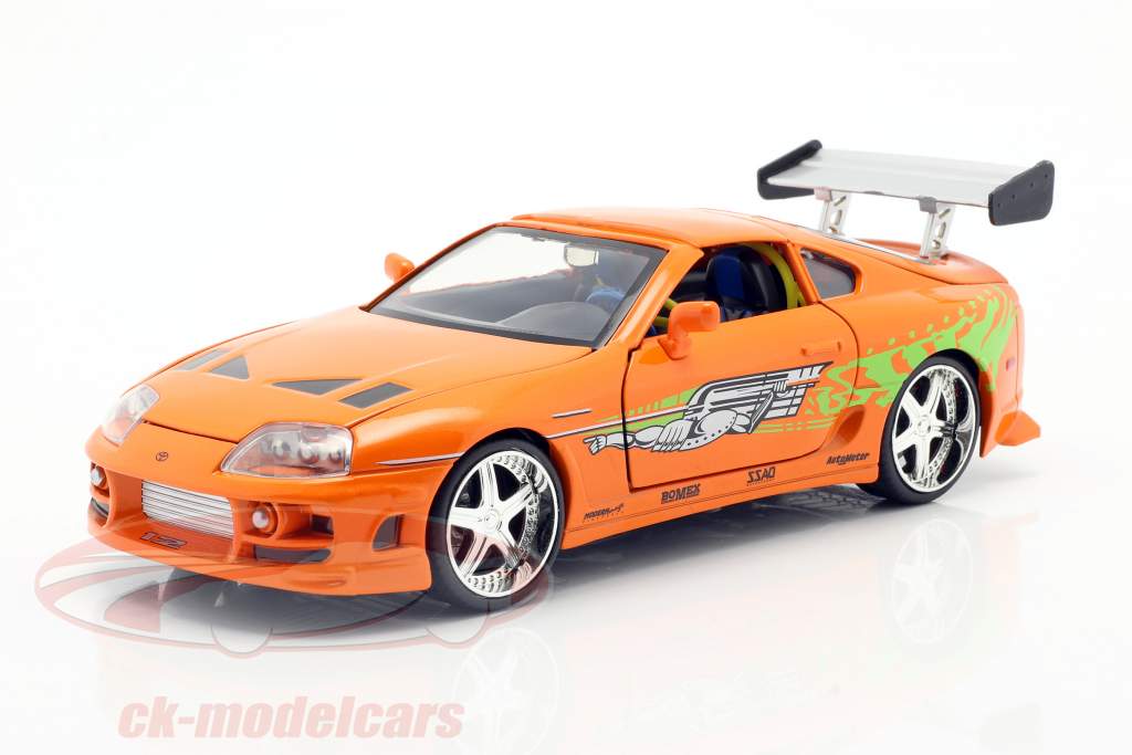 Brian's Toyota Supra Movie Fast & Furious 7 (2015) orange 1:24 Jada Toys