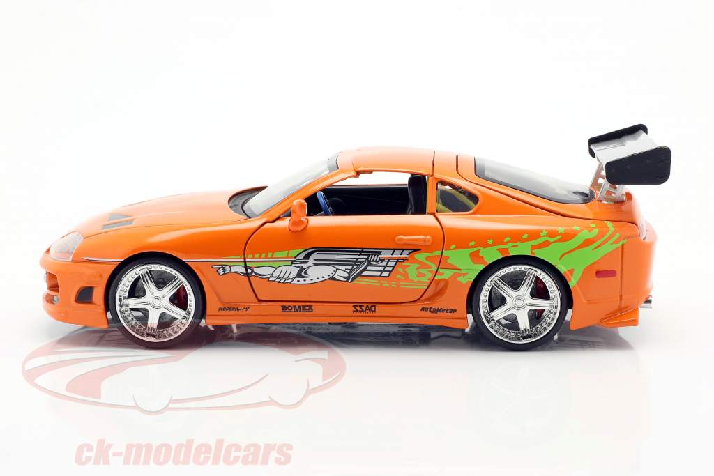 Brian's Toyota Supra Movie Fast & Furious 7 (2015) orange 1:24 Jada Toys