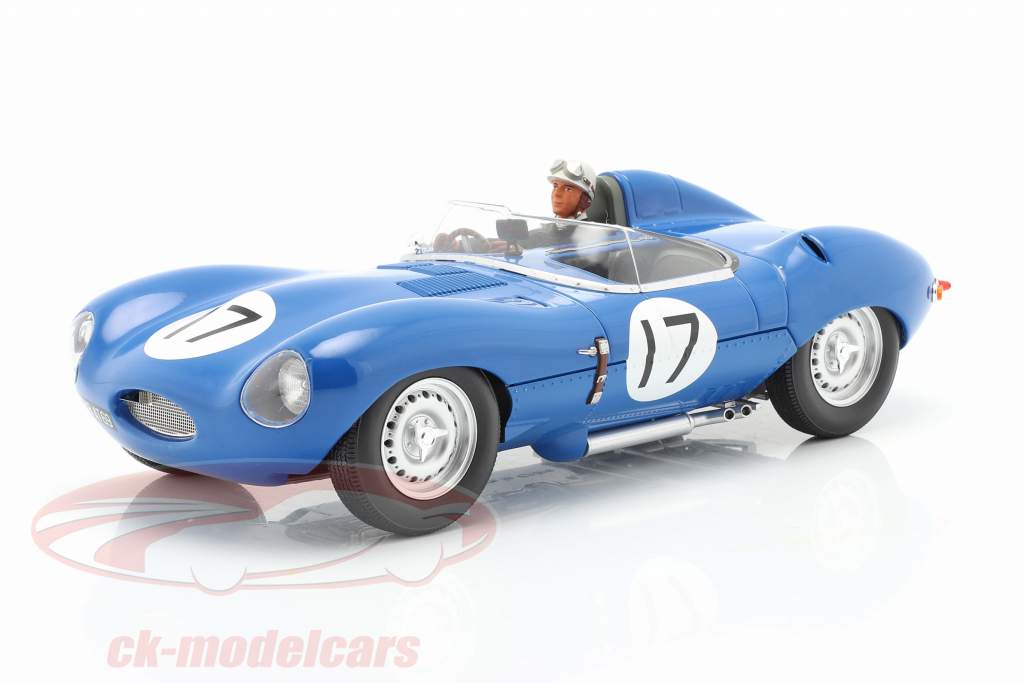 Set: Jaguar D-Type #17 3rd 24h LeMans 1957 with driver figure 1:18 CMR