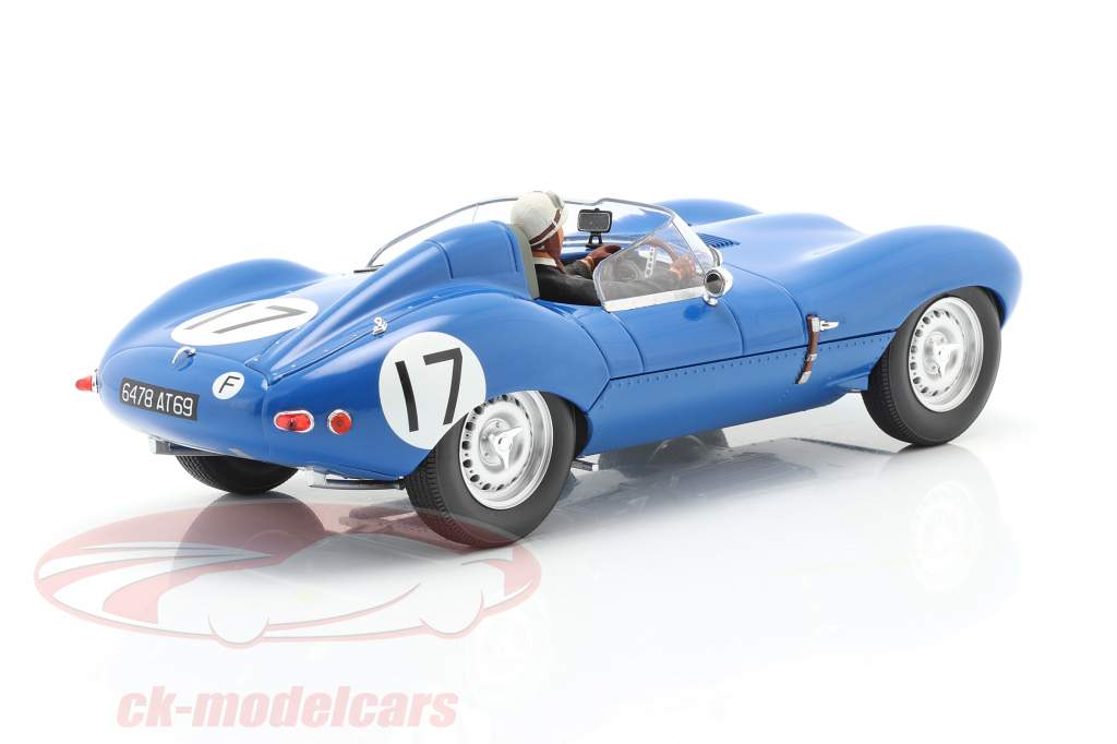 Set: Jaguar D-Type #17 3rd 24h LeMans 1957 with driver figure 1:18 CMR