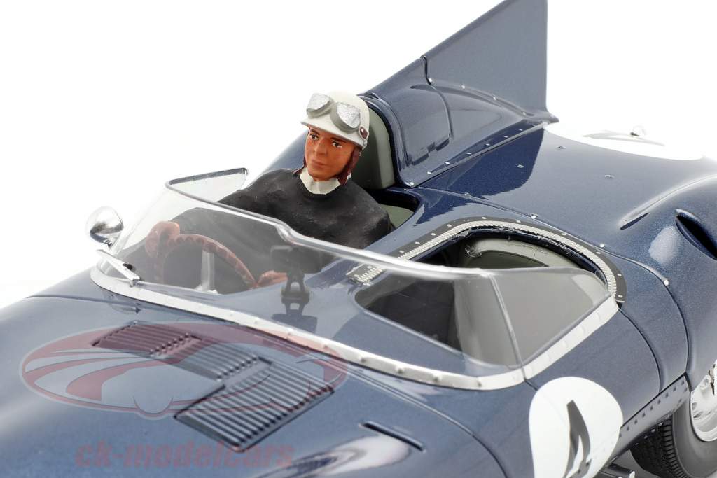 Impostato: Jaguar D-Type #4 Vincitore 24h LeMans 1956 Con Figura del conducente 1:18 CMR