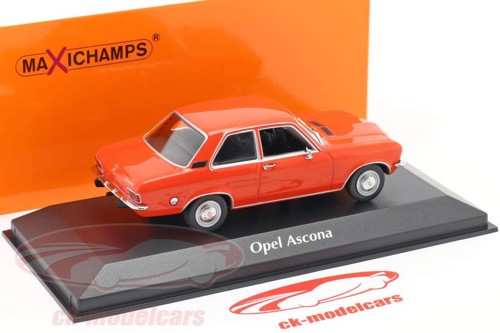 Opel Ascona A Byggeår 1970 rød 1:43 Minichamps