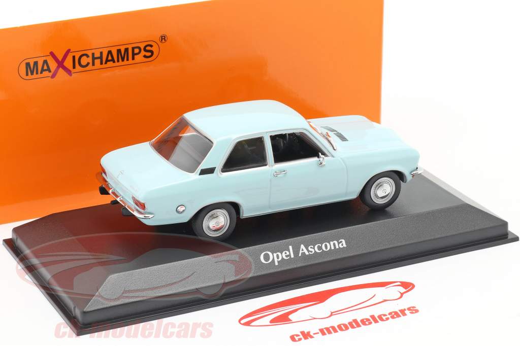 Opel Ascona A Ano de construção 1970 luz azul 1:43 Minichamps