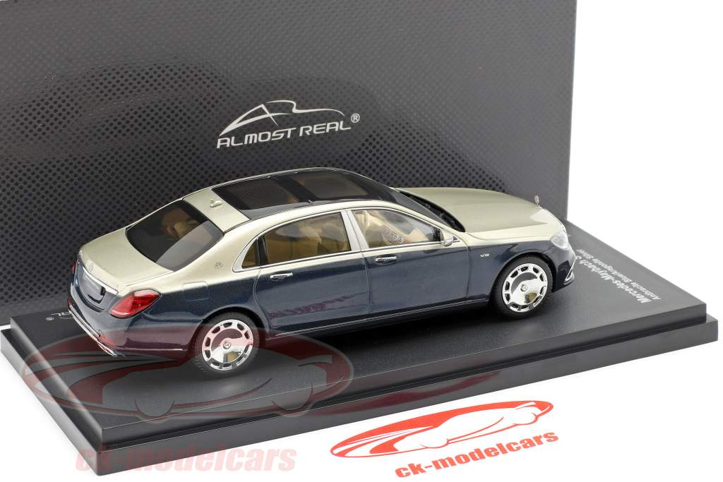 Mercedes-Maybach S class 2019 anthracite blue / aragonite silver 1:43 Almost Real