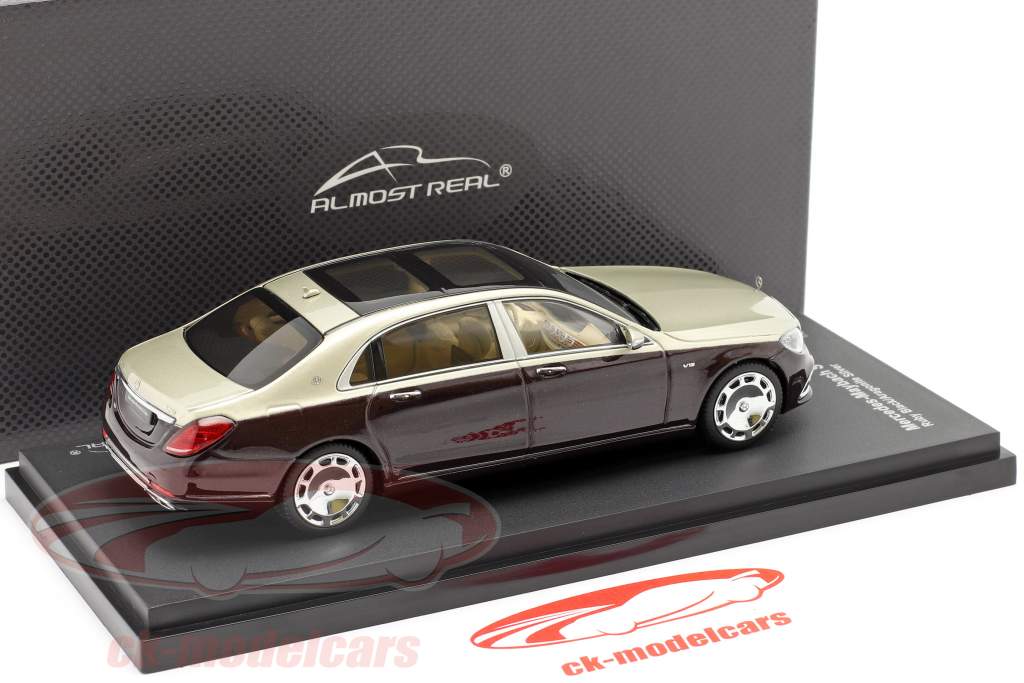 Mercedes-Maybach S级 2019 红宝石 黑色 / 文石 银 1:43 Almost Real
